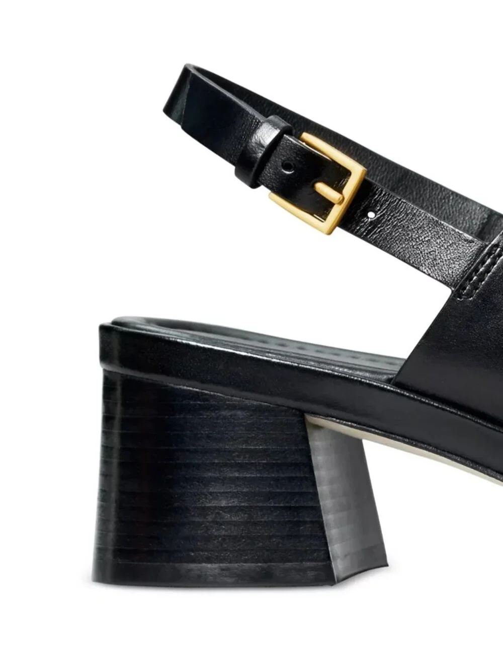 Tory Burch Eleanor Slingback Sandals Women's Size 10.5 Black Leather Block Heel
